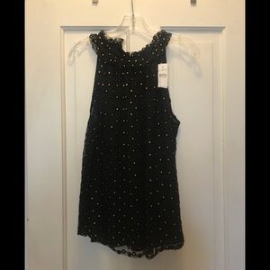 Loft Felted Black and Gold Cocktail Party Tank Top